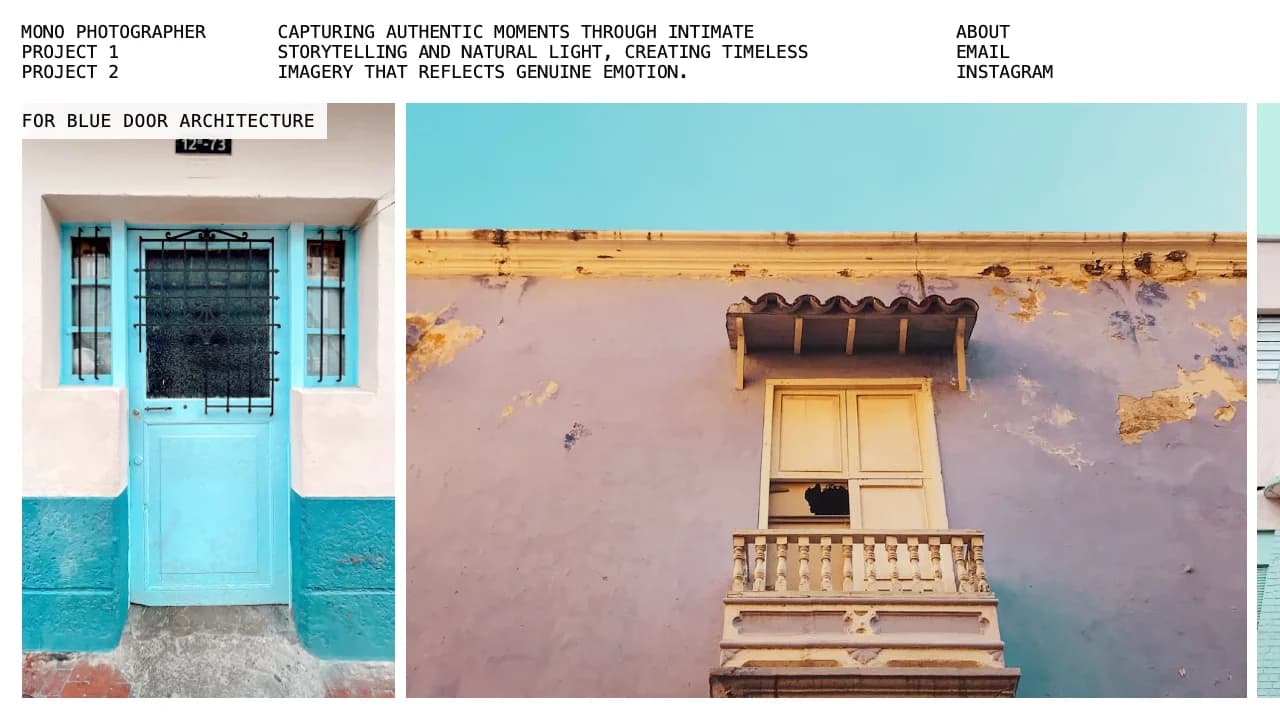 Screenshot of Mono Photographer